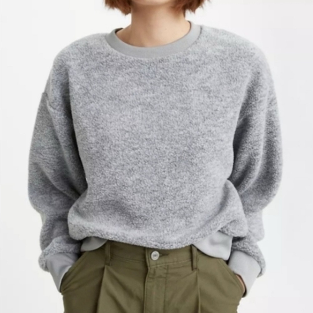 Levi's Faux Fur/Sherpa Meadow Fleece Crewneck Sweatshirt - Medium